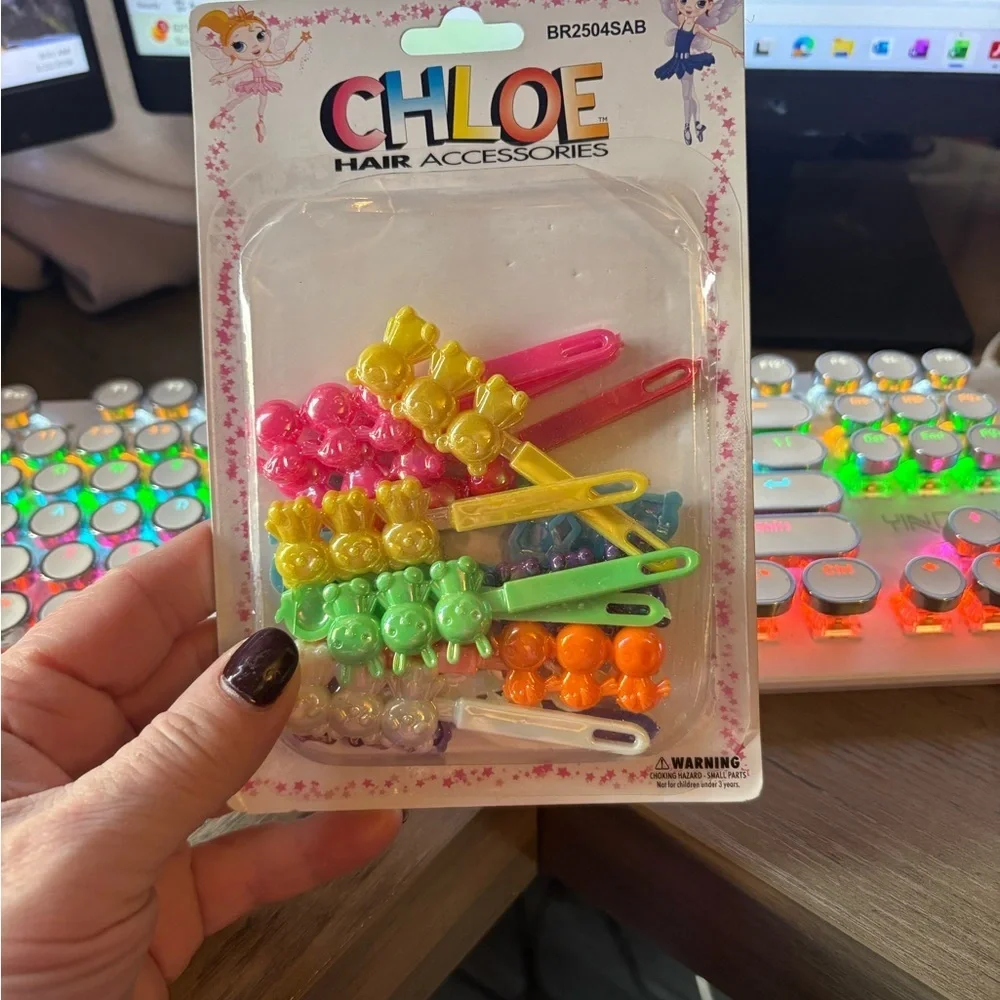 Chloe Colorful Kids Hair Clips Set